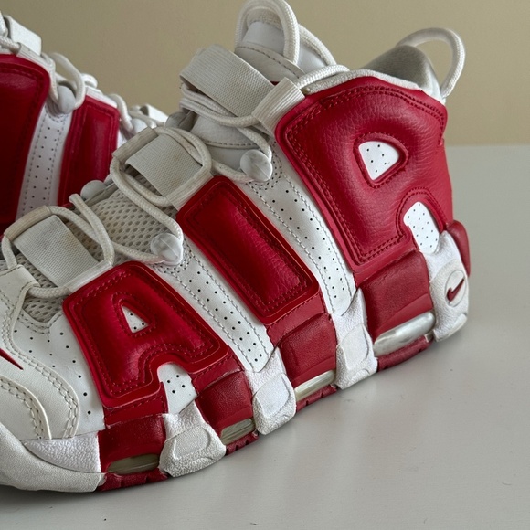 Nike Air More Uptempo Max Varsity White Red EUC 2016 sz 9 - Picture 2 of 9